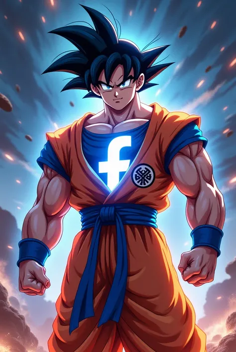 Goku with the FACEBOOK logo