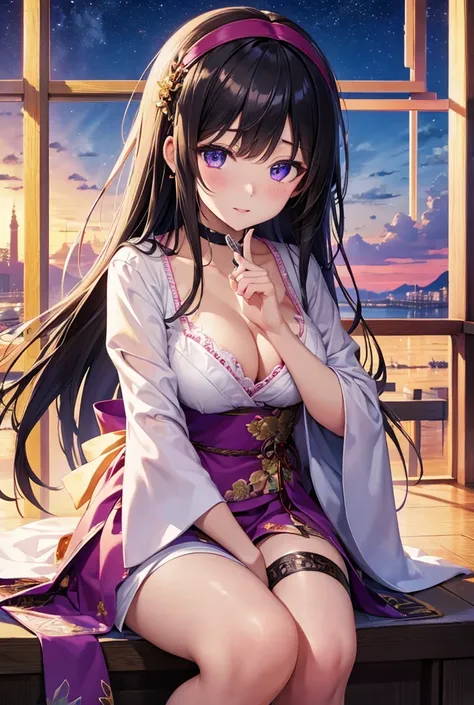 Anime style, (masterpiece), super beautiful, (high quality), (beautiful and detailed face), (beautiful and detailed eyes), (beautiful and beautiful hands), (high quality CG), ((8k_wallpaper)), otherworldly glow, fantastic purple eyes that highlight the hea...