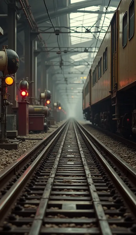 Scene 2: Introduction of the Switching Mechanism
Zoom in on the "point machine" and the switch plates on the tracks. Show their mechanical design, how they are connected to the control room, and the intricate network of signals and wires. Highlight their i...