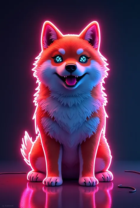 Neon sign shibe doge icon