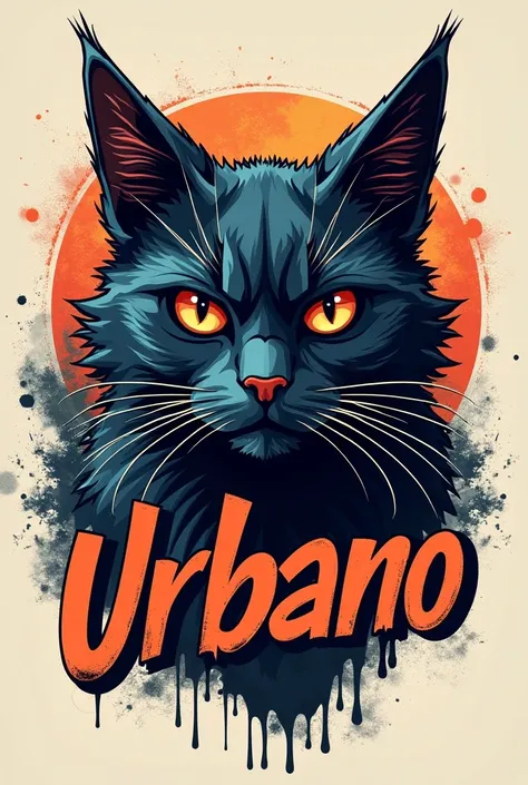 You can create a logo for my streetwear clothing brand ,  like graffiti,  whose symbol is a cats face and the name URBANO simple