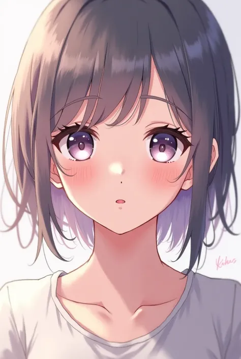 draw me an anime girl who looks at me with beautiful eyes 