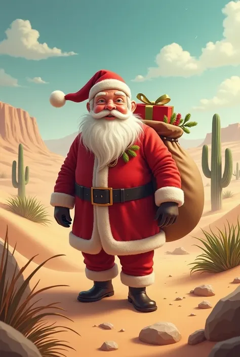 Santa Claus in the desert