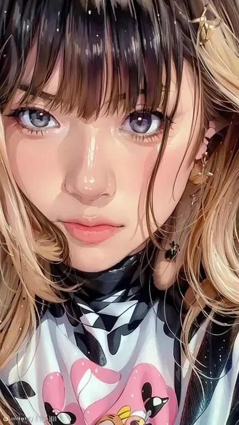 a close up of a woman with blonde hair and a white shirt, kawaii realistic portrait, blonde anime girl with long hair, painted in anime painter studio, digital anime illustration, 🤤 girl portrait, marin kitagawa fanart, made with anime painter studio, semi...