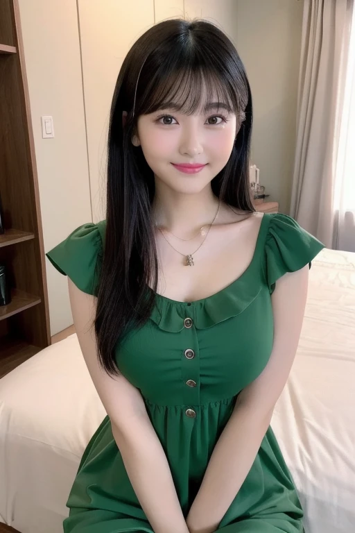                          high definition                      ,bangs、             black hair、             semi-long、               brown eyes   、 Big Breasted  ,                 165cm      、22 years old、             cute face、smile、            Natural Cosm...