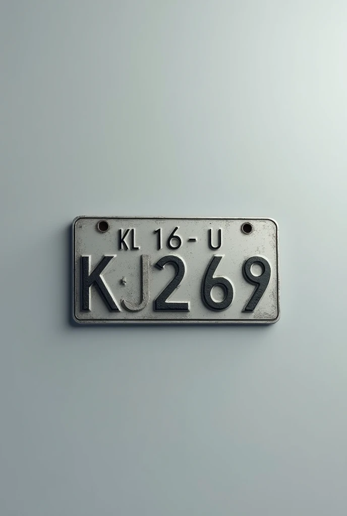 Create a number plate picture of Indian vehicle with number Kl 16 U 8269 on small number plate without the vehicle