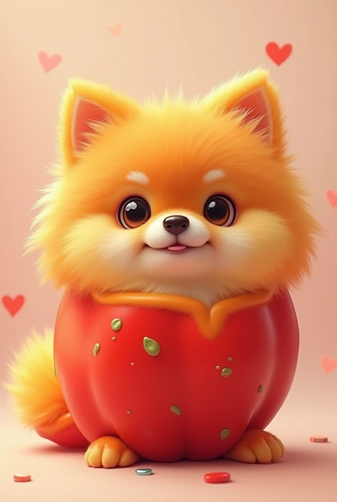 pomeranian, chilli, dog, fused, cute monster