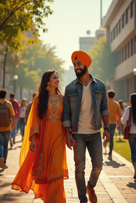 Punjabi couple in college 
