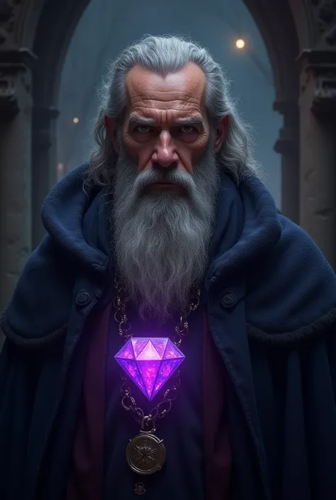 Change the image like this, that the full beard is slightly shorter .  The amulet is slightly smaller and than a purple diamond.