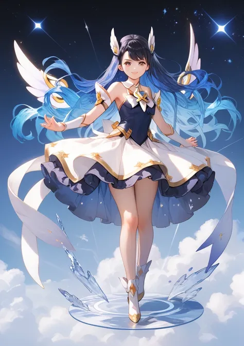 a picture of a girl with long hair, anime woman fullbody art, female anime character,  female full body, full character body, female character model, fullbody shot turnaround, flat anime style, anime girl with cosmic hair, star guardian inspired, stylized ...