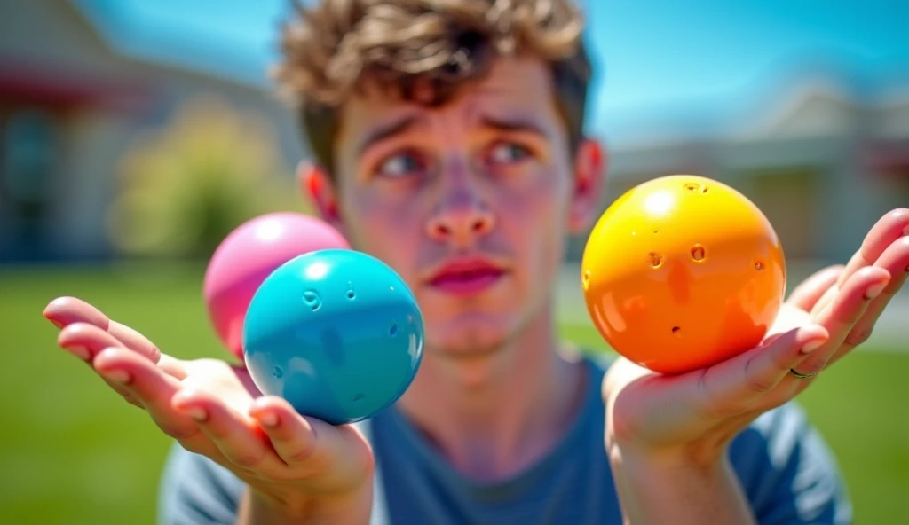 Here’s an image prompt for the topic:

"A quirky YouTube video thumbnail showing a person with a puzzled yet amused expression, holding one deflated or missing ball in one hand and three colorful balls in the other. The background could feature a playful o...