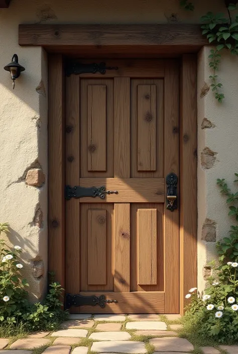 Create an image of a simple wooden door 