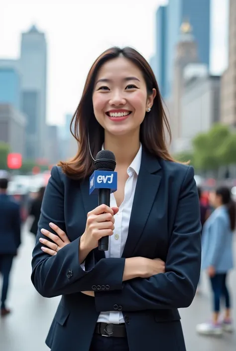 Girl news reporter