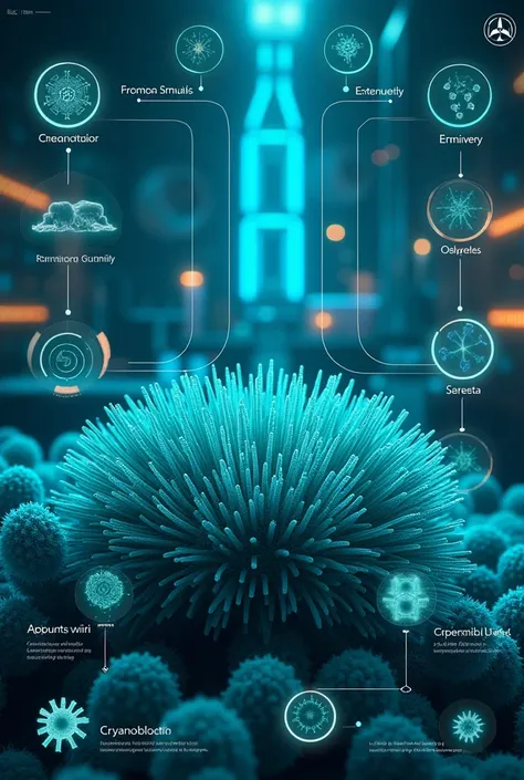 biotechnological exploration of cyanobacteria human made poster by drawing