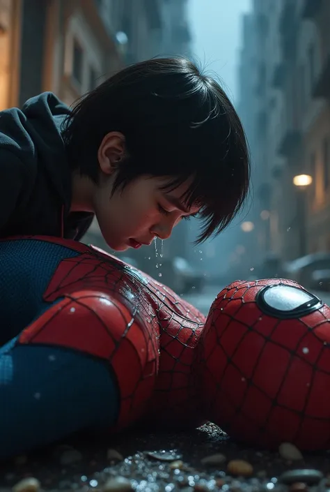 ren crying seeing Spider-Man dead 