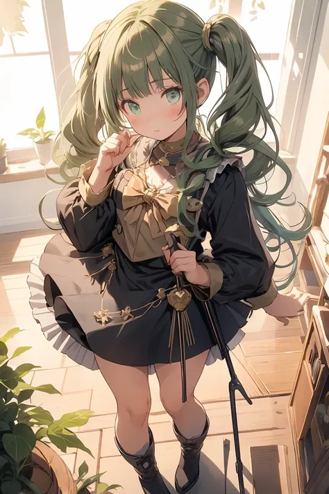 (masterpiece), (best quality), detailed,
1 girl, soro, twintails, long wavy hair twintails.hairs between eyes,dark green eyes ,dark green hair, (magical girl:1.2),
bow, dress, (pink:0.6), over legwear, boots, too many frills, too many bow, standing,striped...