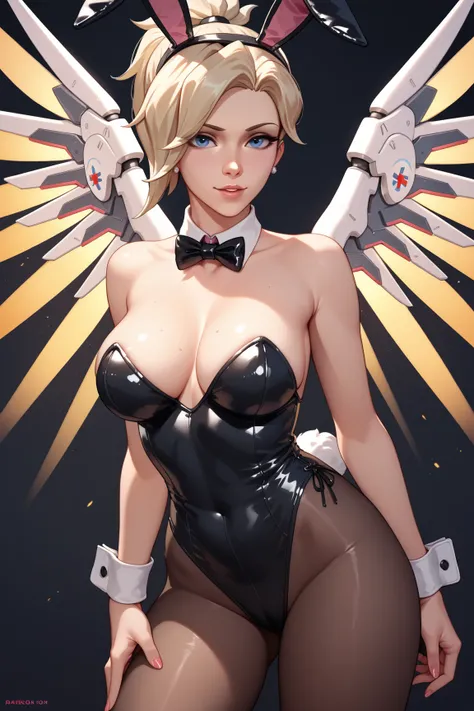 latex bunnysuit mercy overwatch