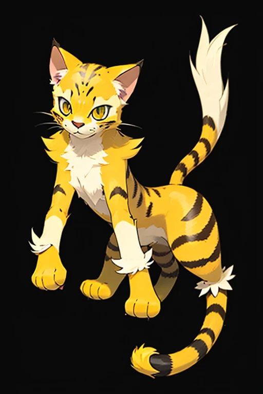 Female furry teenager yellow wild cat pokemon style