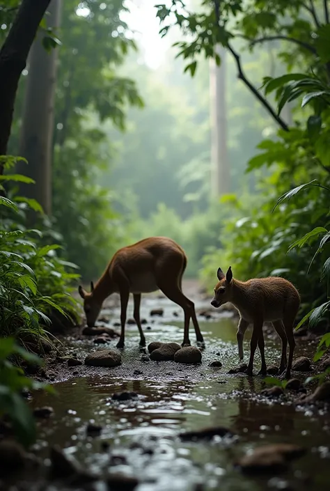 scenario: " Wildlife Sanctuary "

Local:  Rainforest ,  with dense vegetation , near a river.

 Environment
1 . * soft lighting *:  Hold the camera stable and quiet .
2. *Ambient Sound*:  Bird songs ,  distant roars and the sound of the river .
3. *camera*...