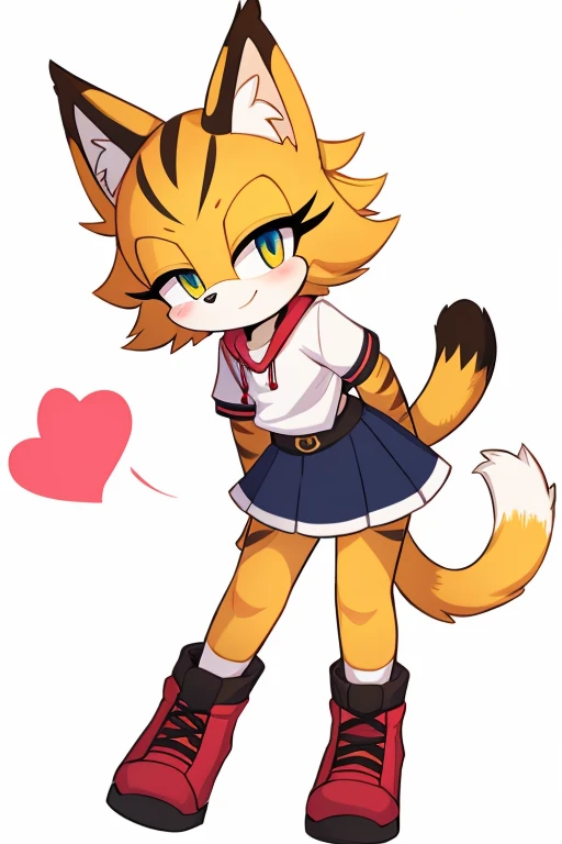 Female furry teenager yellow wild cat fluffysonic style 