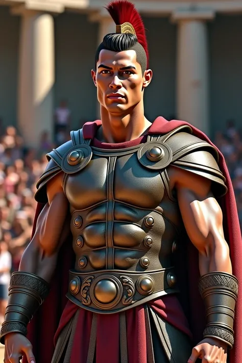  C

Incite :

Title: Cri

Description :  Create a high quality and hyper-realistic image of Cristiano Ronaldo as a powerful Roman gladiator.  He is wearing full and authentic Roman armor ,  including a crested helmet , } breastplate with embossed details ,...