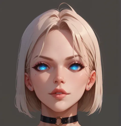 ((masterpiece)),  portrait of a cyber girl with implants, mechanical eyes ,  with a harness and an interesting background 
