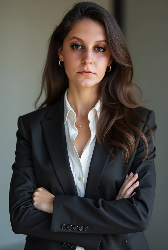  to create a professional image of a 24-year-old woman who works in the area of law,  the image must appear natural and professional , discreet. It is for the LinkedIn profile 