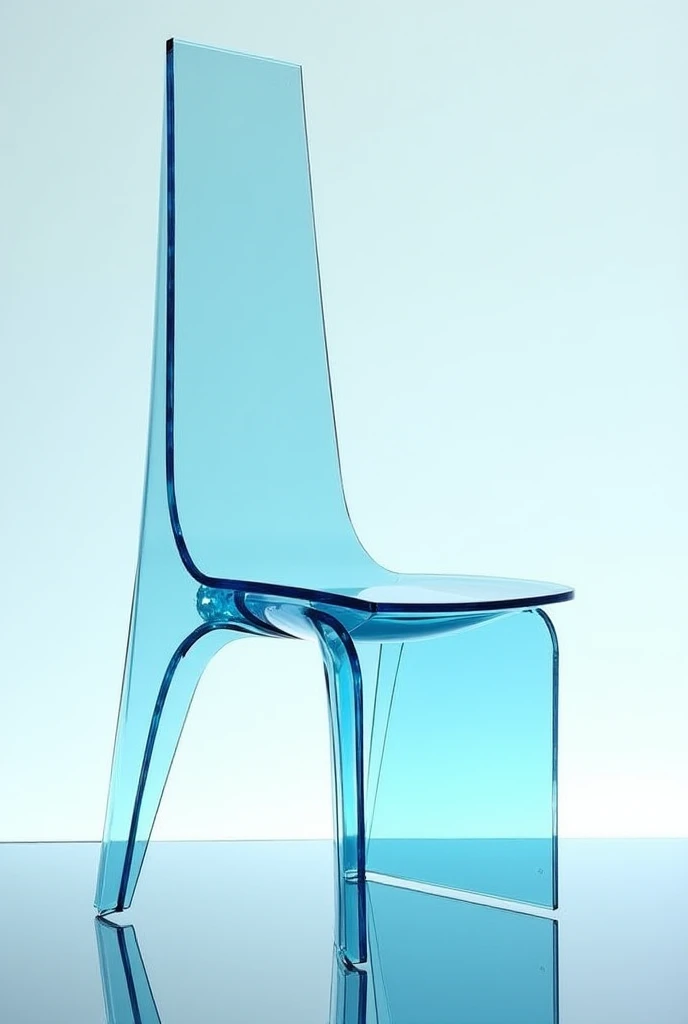 a high-back chair made out of glass