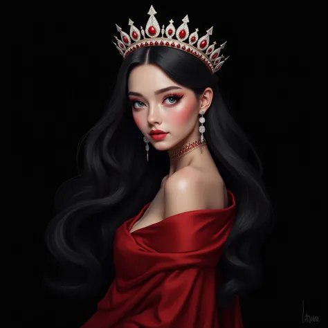 ( masterpiece), ( The best quality : 1.1) ( ultra detailed ) Hyperrealistic illustration style, (retrato: 1.1) IN A CLOSE UP SHOT ON A COMPLETELY BLACK BACKGROUND WITHOUT ANY LIGHTING ROTATED IN PROFILE WITH A SUPREME BEARING,  POWERFUL AND GRANDIOSE , wit...