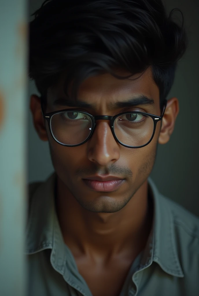 Indian guy with specs and crying like baby Without beard