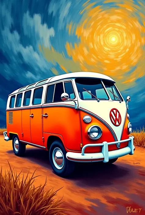 volkswagen T3 painting car van gogh