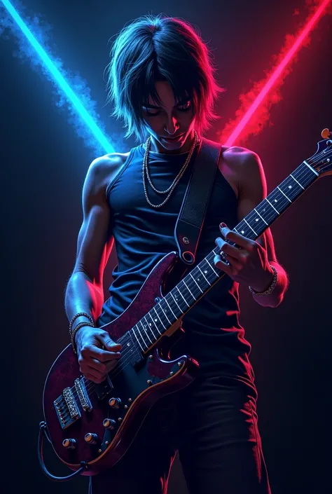 I want to create a heading for my website for my homepage. It deals with clone hero, which is based off the game guitar hero. Im using a blue and red gradient type theme color and want to create an image that corresponds to that. My page name is cherotunet...