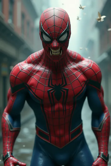 Change of face on Spider-Mans body 