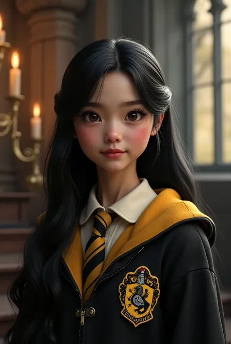 real life girl hogwarts black hair hufflepuff ambar eyes