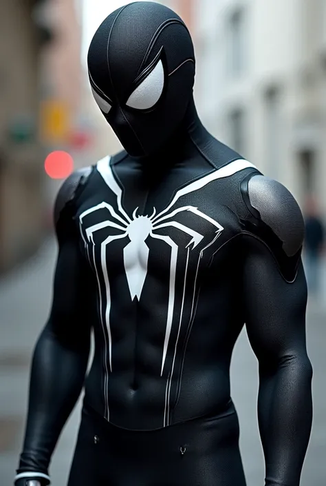  I could create a hero outfit for me inspired by Spider-Man ,  but the color of the clothes has to be black and gray with some white details , He has to wear a mask just like Spider-Man too ,  but on the chest instead of a drawing of a spider it has to be ...