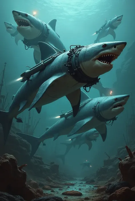 Make several armed sharks