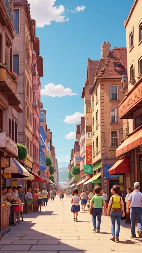 A lively street with shops and people.

The focus should be on the interaction, with exaggerated expressions for humor.




Would you like this drawn as a comic-style image or something else?

