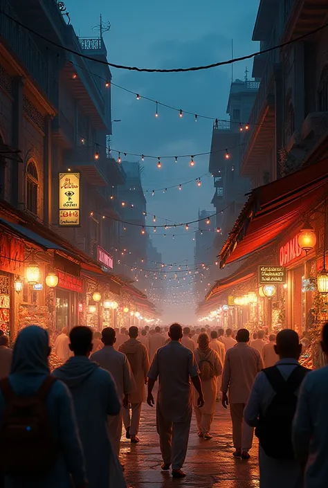 Pakistani street in night 