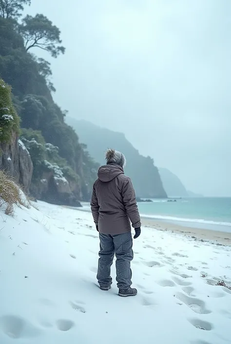 Snow on the beach area in lombok