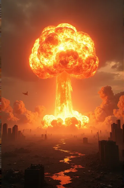 explosion of a nuclear bomb, mass destruction 