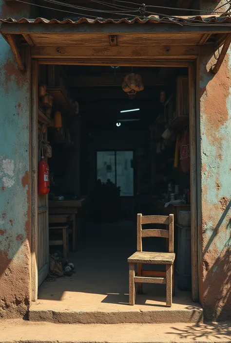 A local shop in Kerala without owner and a chair for him to sit