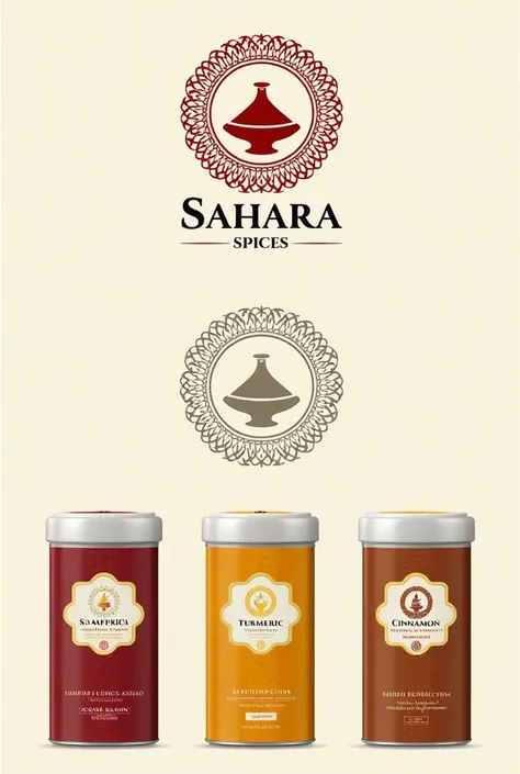 Detailed Description for Logo and Packaging

Logo Concept:
	•	A circular design symbolizing unity, with Moroccan zellige (tilework) patterns surrounding the center.
	•	In the middle, a silhouette of a tagine, framed by stylized desert dunes or a crescent m...