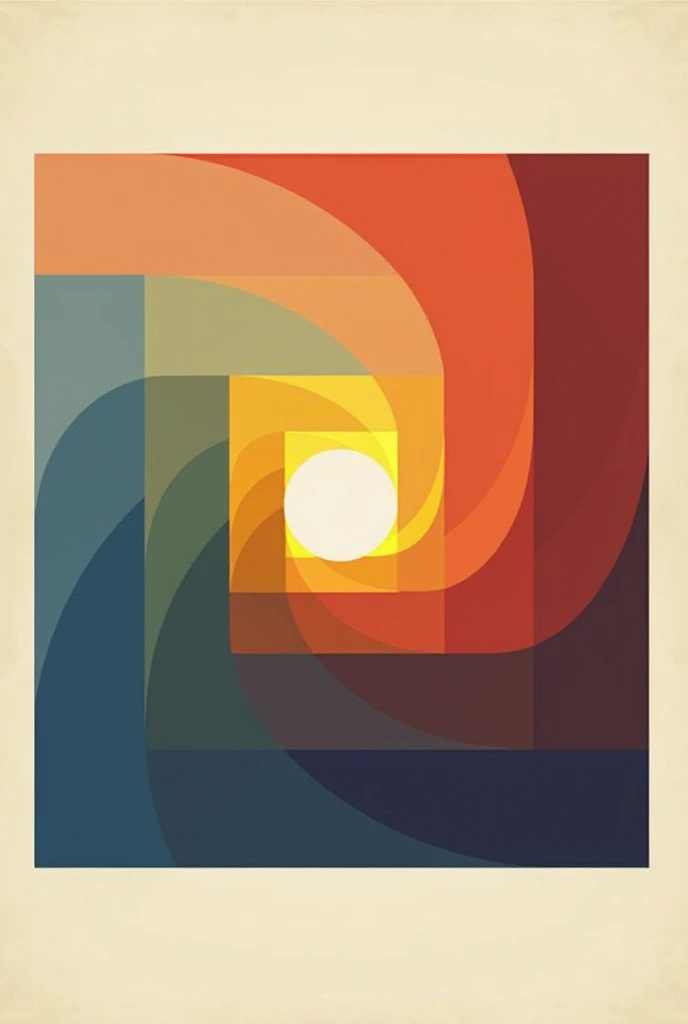 Create a visually striking representation of the Fibonacci spiral inside a square. Divide the square into smaller sections using other squares, each corresponding to the Fibonacci sequence (1, 1, 2, 3, 5, 8, 13, etc.). The squares should be arranged to fit...