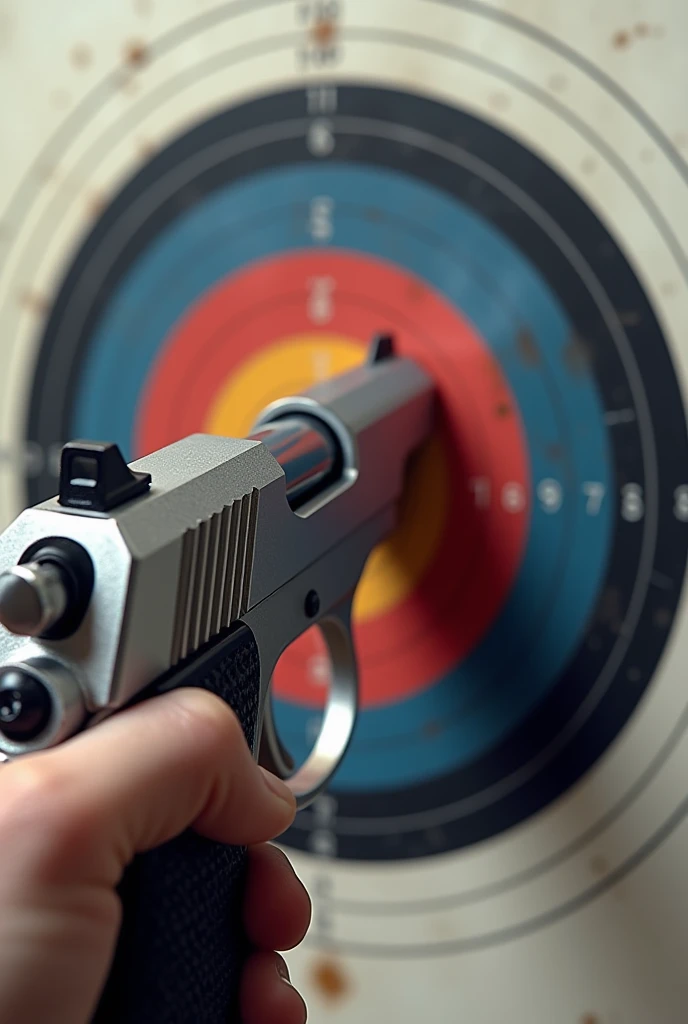 A logo of an air pistol aiming at a target