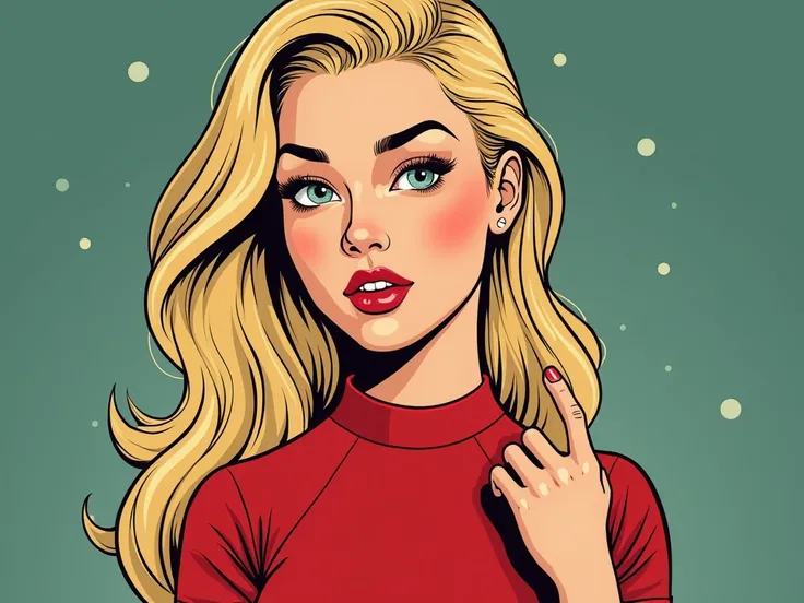  cartoon style, pin up style ,  painted portrait , 1960 style ,  christmas ,  new year modern trendy youth photo shoot full length,  young 18 years old with an athletic and slim physique,   girl with long blond hair   