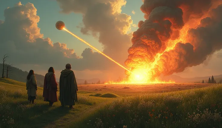  Middle-earth The world of the Lord of the Rings, a meteor falls into a field  