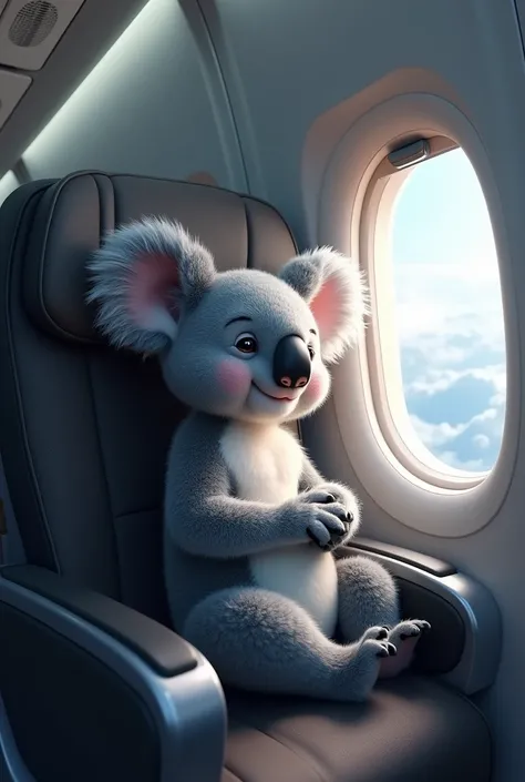 Koala on a plane