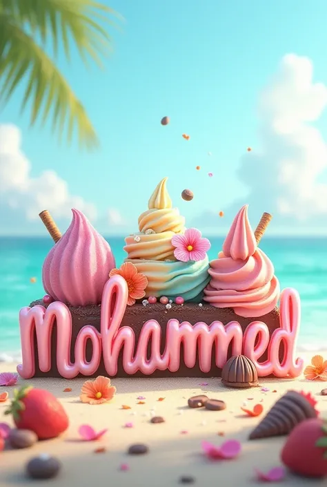 Ice cream, flowers, chocolate, sea named "Naira Mohammed"