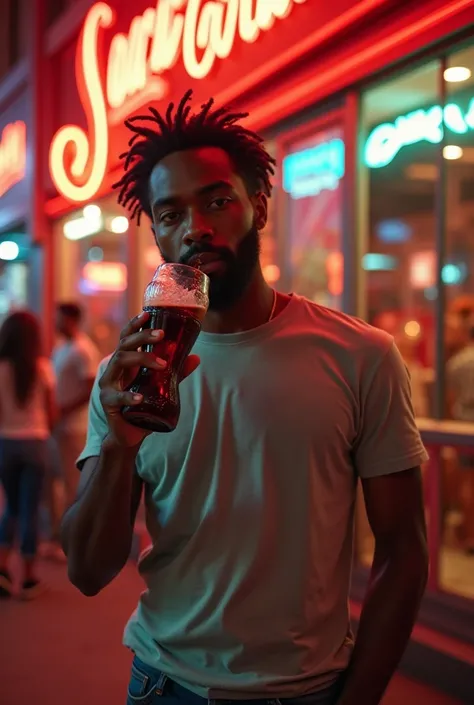 30 seconds generate Coca-Cola video fro black man drinking 