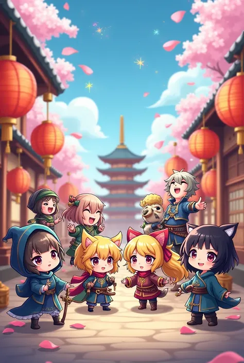 Create photo art chibi game alliance mobile cute new year theme
